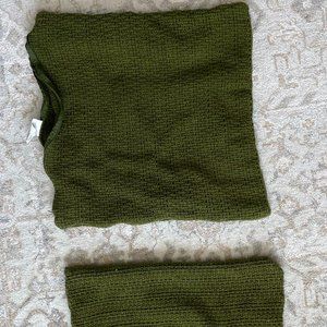 Crate & Barrel Green Pillow Covers